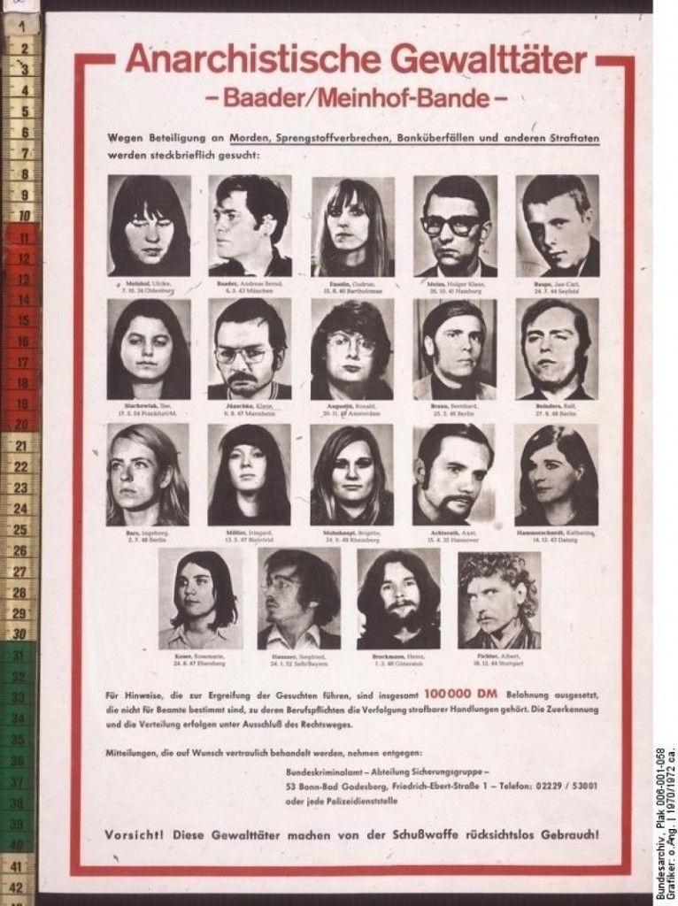 Mord, Sprengstoffverbrechen, Banküberfälle u.a. Straftaten, [1972]